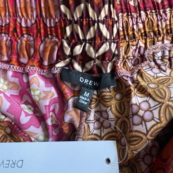 Drew Pants Wide‎ Leg Sz M Patchwork Tapestry Floral Hipster Boho Hippie Pullon - Picture 3 of 9